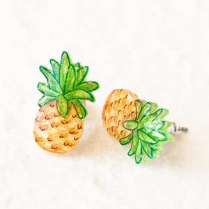 Pineapple Earrings / Tropical Fruit Earrings / Pineapple studs