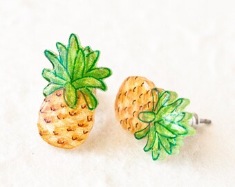 Pineapple Earrings / Tropical Fruit Earrings / Pineapple studs