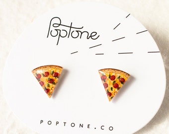 Pizza Earrings / Pizza Slice Jewelry / Pizza Gift / Cute Food Stud Earrings