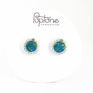 Planet Earth Earrings / Space Earrings / Earth Day Jewelry image 7