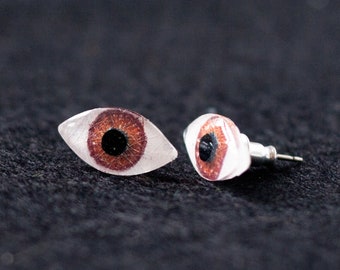 Spooky Cute Halloween Post Earrings / Brown Eye Earrings / Evil Eye Studs