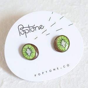 Kiwi Earrings / Cute Kiwi Fruit Stud Earrings / Kiwi Jewelry