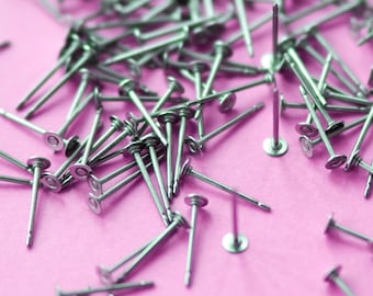 800 Bulk, 3 mm coussinets en titane pour boucles d'oreilles | 400 paires de clous d'oreilles super hypoallergéniques | Tenons en titane sans nickel