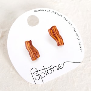 Bacon Stud Earrings / Bacon Lover Jewelry / Breakfast Earrings