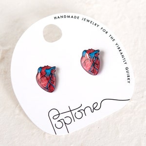 Anatomic Heart Earrings / Human Heart Anatomy Earrings / Alternative Valentine's Gift / Nurse Gift