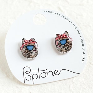 Childless Cat Lady Earrings | Kamala Harris for President Support Earrings | Feminist Cat Ladies