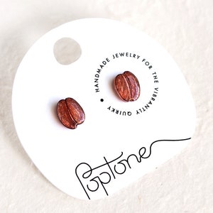 Coffee Bean Earrings, espresso beans, coffee bean studs, coffee lover gift