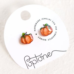 Cute Pumpkin Stud Earrings / Thanksgiving Earrings / Autumn Pumpkin Spice Studs