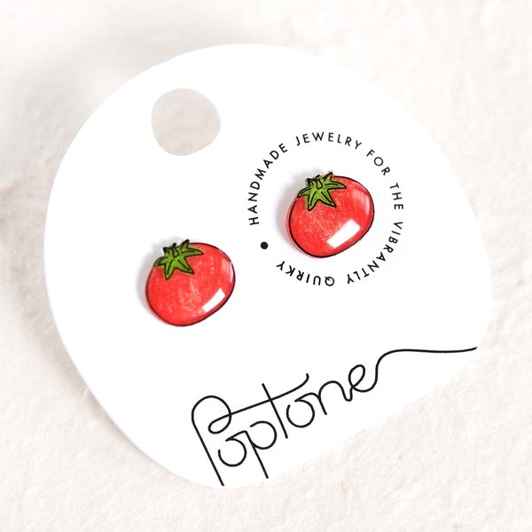 Tomato Stud Earrings / Summer vegetable food earrings / gardener gift