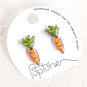 Cute Carrot Stud Earrings / vegetable foodie earrings / carrot food earrings / Easter gift