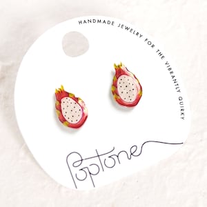 Dragon Fruit Earrings / pitaya kawaii earrings / dragonfruit earrings