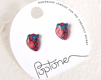 Anatomic Heart Earrings / Human Heart Anatomy Earrings / Alternative Valentine's Gift / Nurse Gift