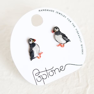 Puffin Penguin Bird Earrings | winter penguin earrings | holiday earrings