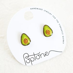 Avocado Earrings / Cute Avocado Studs / Vegetable Food Earrings