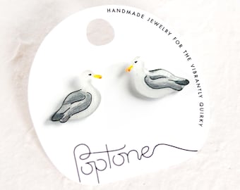 Seagull Stud Earrings | beach ocean earrings | sea gulls | bird earrings