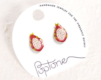 Dragon Fruit-oorbellen / kawaii-oorbellen pitaya / oorbellen drakenfruit