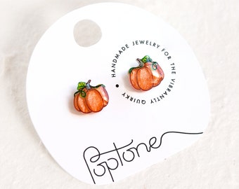 Cute Pumpkin Stud Earrings / Thanksgiving Earrings / Autumn Pumpkin Spice Studs