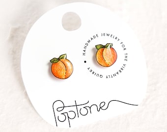 Oorbellen perzik fruit / Kawaii fruitsieraden / Schattige perzikstekers