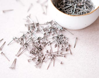Lot 400, coussinets plats en titane 3 mm | 200 paires de clous d'oreilles super hypoallergéniques | Tenons en titane sans nickel
