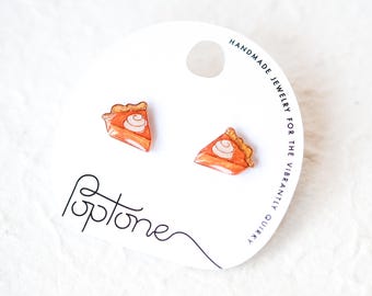 Oorknopjes Pumpkin Pie Slice / Oorbellen herfstsinaasappel Thanksgiving / Autumn Pumpkin Spice