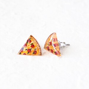 Pizza Earrings / Pizza Slice Jewelry / Pizza Gift / Cute Food Stud Earrings image 7