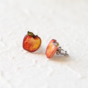 Apple Stud Earrings / Teacher Appreciation Gift / Cute Fall Apple Studs image 5