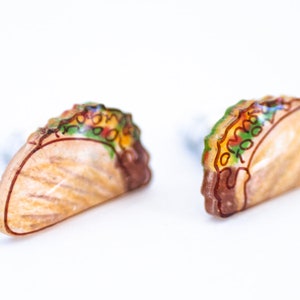Taco Earrings / Cute Taco Jewelry / Mexican Food Kawaii Earrings image 8