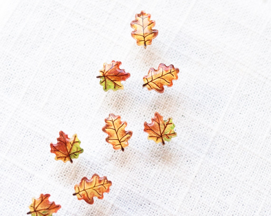 Frigotine Fall Maple Leaf Stud Earrings & Necklace Set - Vintage Orange Rhinestone Cubic Zirconia Dangle Jewelry - View #11