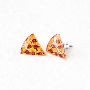 Pizza Earrings / Pizza Slice Jewelry / Pizza Gift / Cute Food Stud Earrings