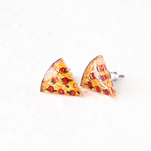 Pizza Earrings / Pizza Slice Jewelry / Pizza Gift / Cute Food Stud Earrings image 6