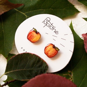 Apple Stud Earrings / Teacher Appreciation Gift / Cute Fall Apple Studs image 3