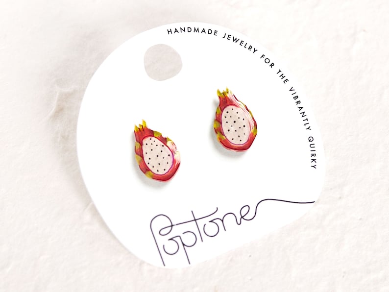 dragon fruit stud earrings