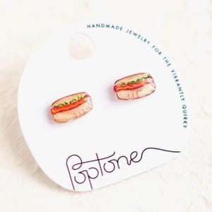 Puces d'oreilles pour hot-dog faites main | Boucles d'oreilles Glizzy Summer Food pour pique-nique