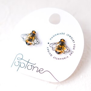 Bee Earrings / Small Honeybee Garden Insect Bumblebee Stud Earrings