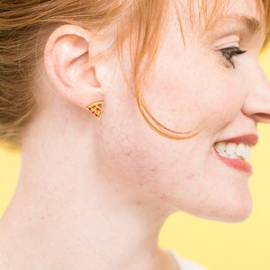 Pizza Earrings / Pizza Slice Jewelry / Pizza Gift / Cute Food Stud Earrings image 8