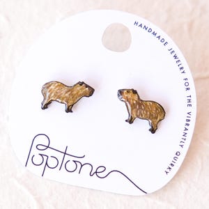 Cute Capybara Animal Stud Earrings