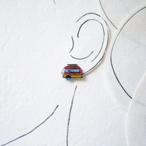 Food Truck Earrings / Taco Truck / Hipster Truck Stud Earrings image 8