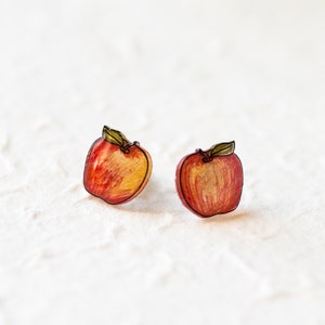 Apple Stud Earrings / Teacher Appreciation Gift / Cute Fall Apple Studs image 6