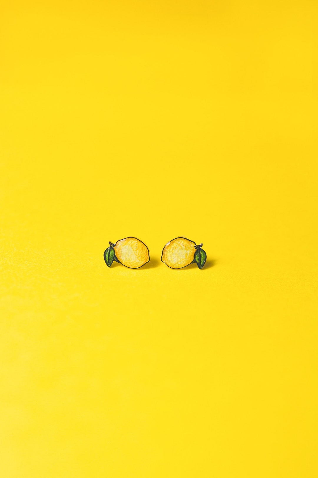 Lemon Stud Earrings / Lemon Fruit Earrings / Yellow Citrus - Etsy