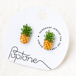 Pineapple Earrings / Tropical Fruit Earrings / Pineapple studs