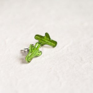 Saguaro Cactus Earrings / green southwest desert cacti stud earrings / succulent earrings / cactus jewelry image 2