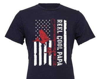 Reel Cool Papa Camisa, Camisa de abuelo, Camisa de papá personalizada, Regalo para papá, Camiseta de pesca, Caña de pescar