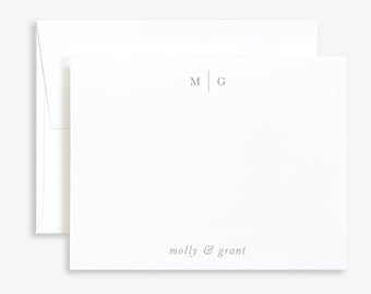 Monogrammed Couples Stationery • Personalized Stationary for Couples • Monogrammed Note Cards • Couples Notecards