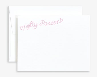 Personalized Stationery for Kids • Chainstitch Note Cards • Kids Flat Note Cards • Kids Thank You Notes
