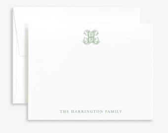 Personalized Monogram Stationery • Wedding Monogram Note Cards • Family Monogram Note Card Set • Custom Vintage Monogram Stationary