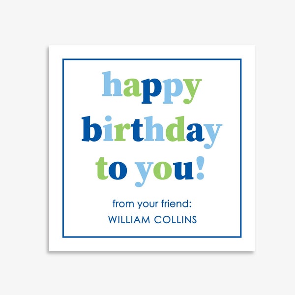 Personalized Kids Gift Enclosure Cards • Boys Calling Cards • Custom Kids Birthday Tags • Kids Gift Stickers • Custom Birthday Gift Tags