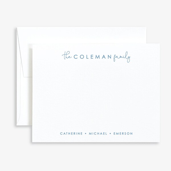 Personalized Family Stationery • Modern Family Thank You Cards with Envelopes • Customizable Note Cards for Family