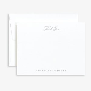 Personalized Thank You Cards for Couples • Customized Couples Stationery • Engagement Gift • Calligraphy Note Cards