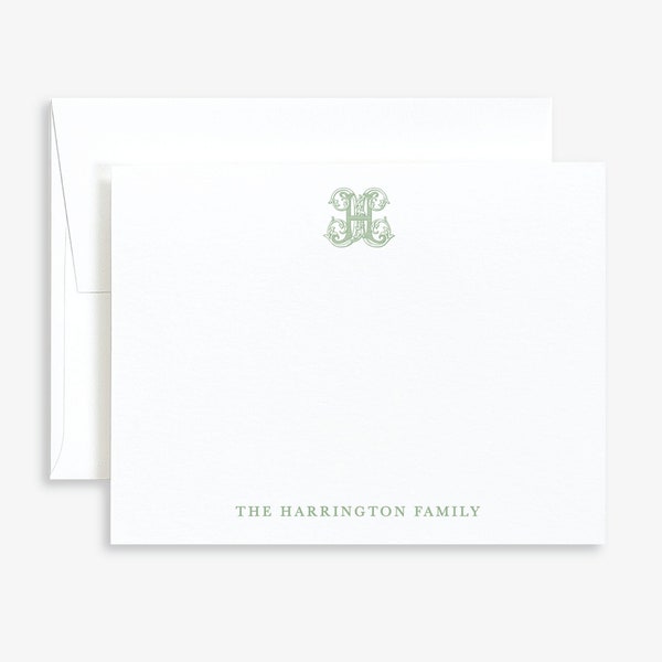 Personalized Monogram Stationery • Wedding Monogram Note Cards • Family Monogram Note Card Set • Custom Vintage Monogram Stationary