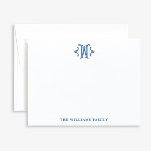 Personalized Monogram Stationery • Family Monogram Note Cards • Wedding Monogram Stationary • Flat Note Card Set • Custom Monogram Notecards